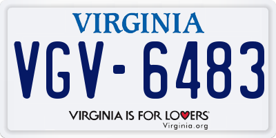 VA license plate VGV6483