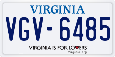 VA license plate VGV6485