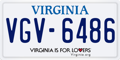 VA license plate VGV6486