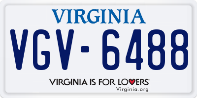 VA license plate VGV6488