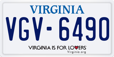 VA license plate VGV6490