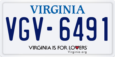VA license plate VGV6491