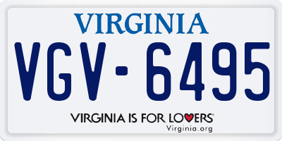 VA license plate VGV6495
