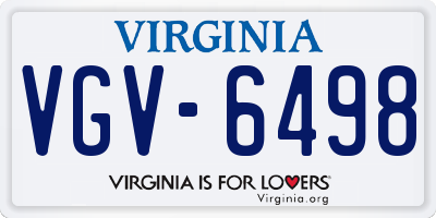 VA license plate VGV6498