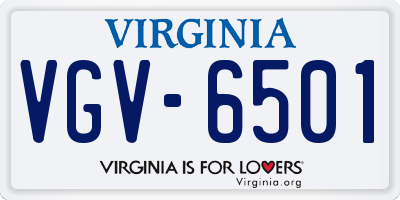 VA license plate VGV6501