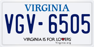 VA license plate VGV6505