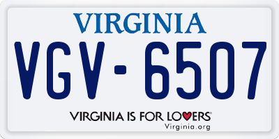 VA license plate VGV6507