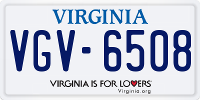 VA license plate VGV6508
