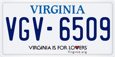 VA license plate VGV6509