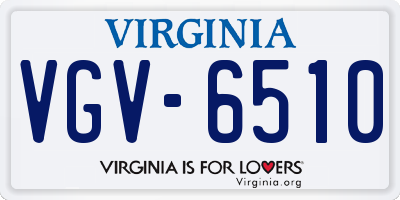 VA license plate VGV6510