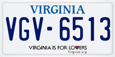 VA license plate VGV6513