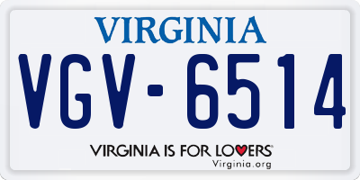VA license plate VGV6514
