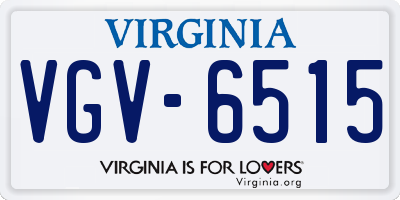 VA license plate VGV6515