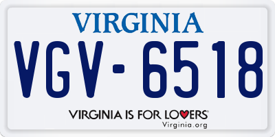VA license plate VGV6518