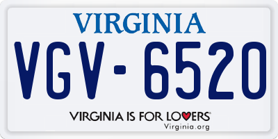 VA license plate VGV6520