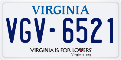 VA license plate VGV6521
