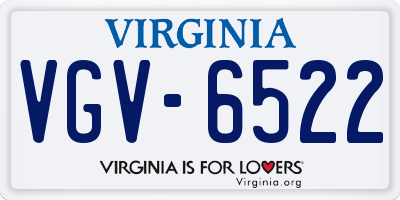 VA license plate VGV6522