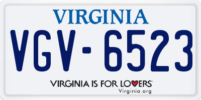 VA license plate VGV6523
