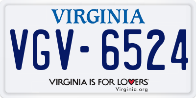 VA license plate VGV6524