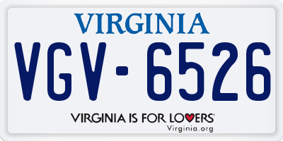 VA license plate VGV6526