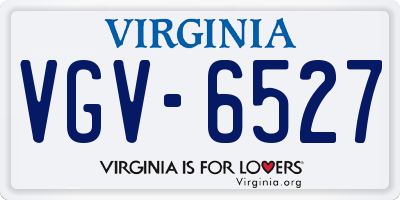 VA license plate VGV6527