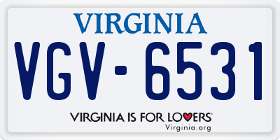 VA license plate VGV6531