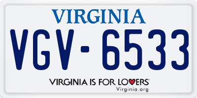 VA license plate VGV6533