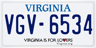 VA license plate VGV6534