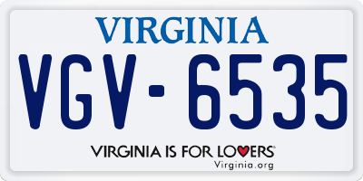 VA license plate VGV6535