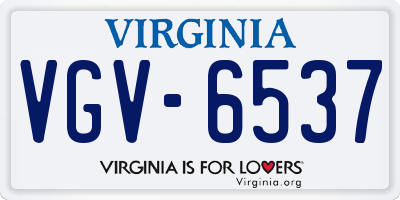 VA license plate VGV6537