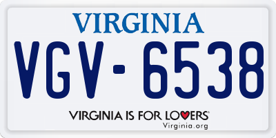 VA license plate VGV6538