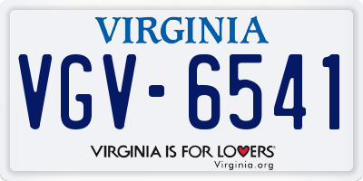 VA license plate VGV6541
