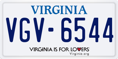 VA license plate VGV6544