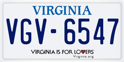 VA license plate VGV6547