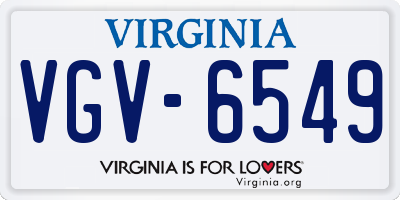 VA license plate VGV6549