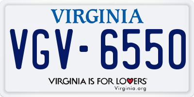 VA license plate VGV6550
