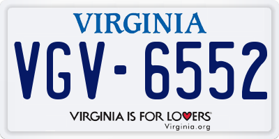 VA license plate VGV6552