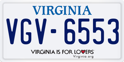 VA license plate VGV6553