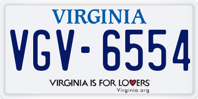 VA license plate VGV6554