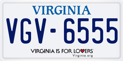 VA license plate VGV6555