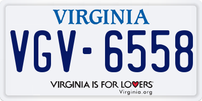 VA license plate VGV6558