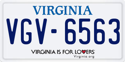 VA license plate VGV6563