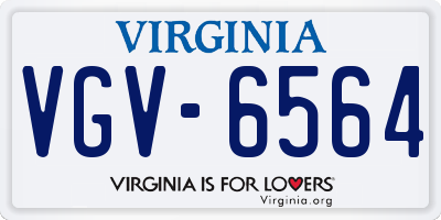 VA license plate VGV6564