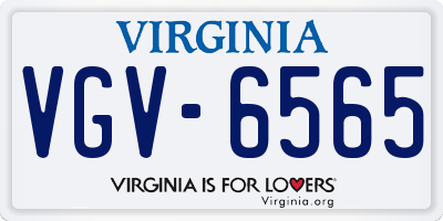 VA license plate VGV6565