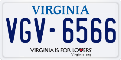 VA license plate VGV6566