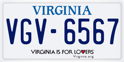 VA license plate VGV6567