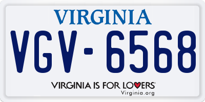 VA license plate VGV6568