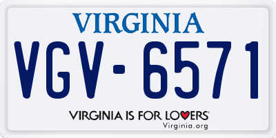 VA license plate VGV6571