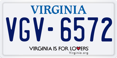 VA license plate VGV6572