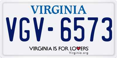VA license plate VGV6573
